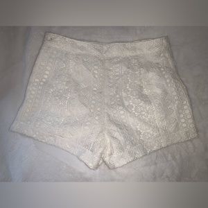 Hollister white lace shorts